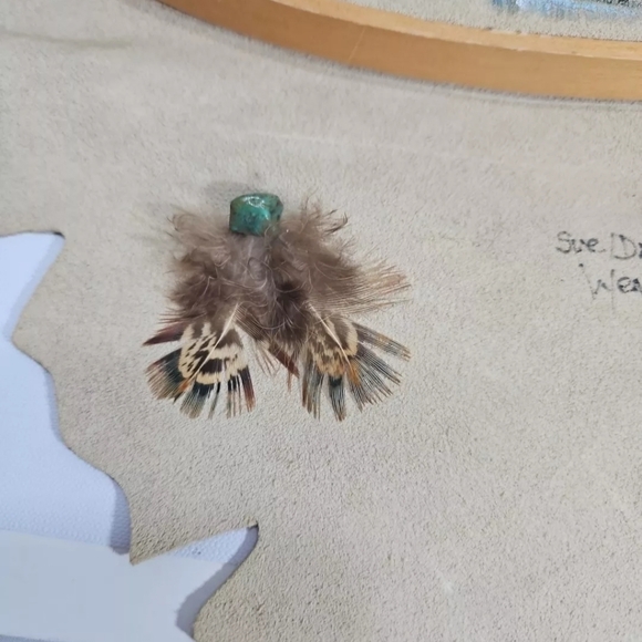 Vintage Sue/Dale Weaver Native American Hand Painted Suede - Picture 3 of 10